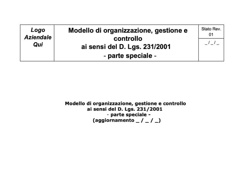 Modello 231: facsimile editabile