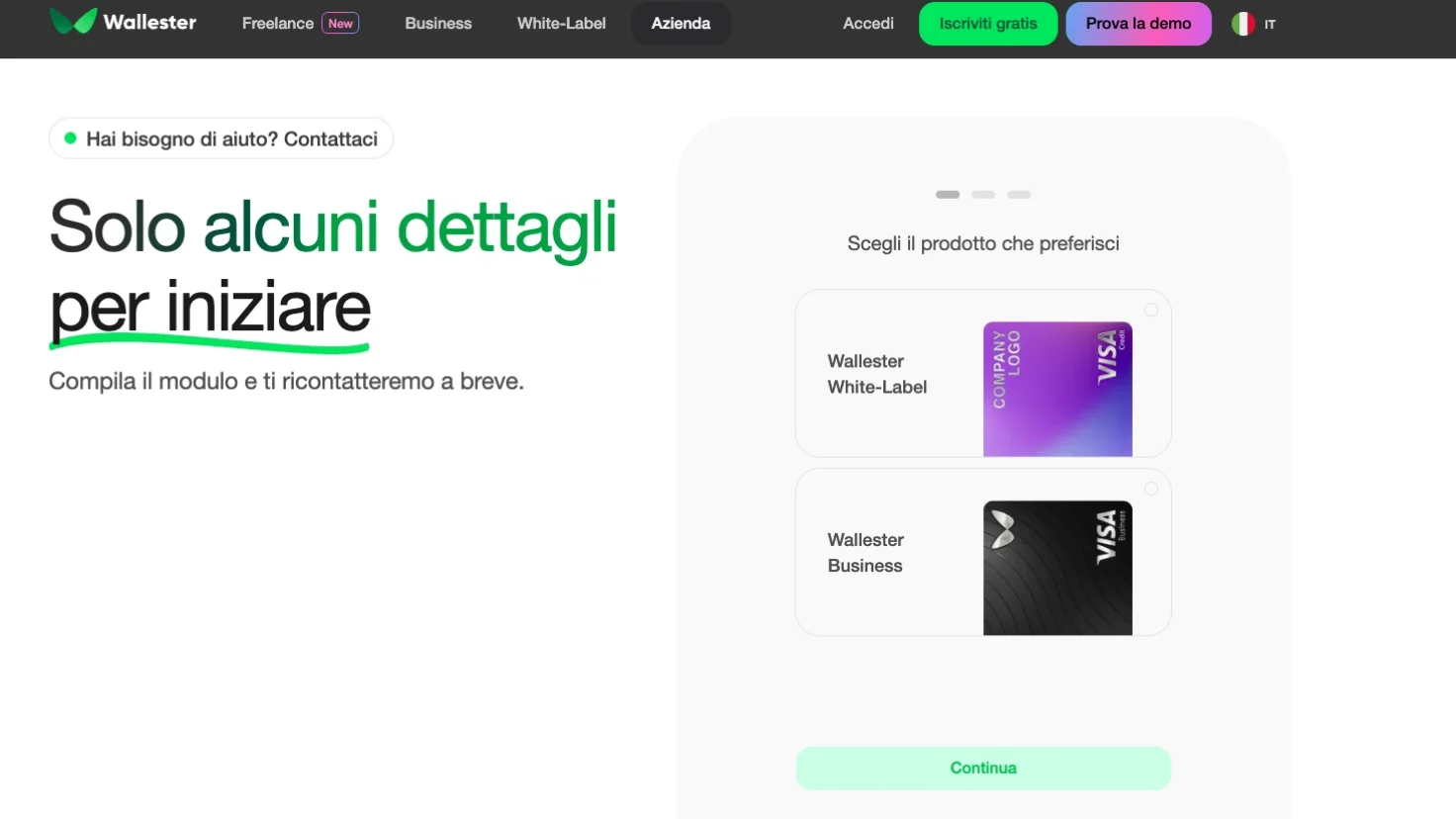 Accedere al servizio Wallester White Label